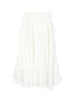 シフォン花柄フレアスカート/ホワイト