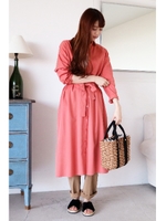 シャツガウンワンピース/レッド(100)