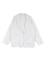 シングルボタンリネンジャケット/ホワイト