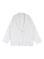 シングルボタンリネンジャケット/ホワイト