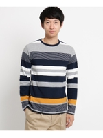 ジャガードボーダー　プルオーバー/ネイビー(393)