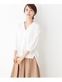 ジョーゼット抜け襟シャツ/ホワイト系(002)