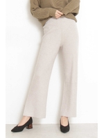 スウェード細モールニットストレートパンツ/ライトグレー(020)