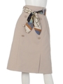 スカーフベルト付トレンチスカート/ベージュ