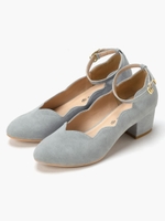 スカラップパンプス/ブルー柄