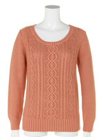 ストーンウォッシュ地柄ニット