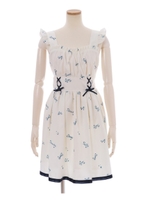 スタームーン柄レースアップジャンスカ/ホワイト