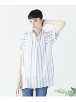 ストライプチュニックワンピース/ホワイト系(302)