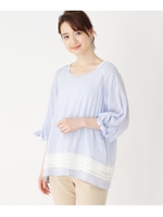 スラブ 裾レースシャツ(タンクSET)/ブルー(392)