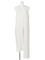 スリットニットベスト/White