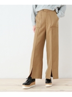 スリット入りベイカー風ワイドパンツ/ブラウン(042)