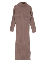 タートルニットワンピース/杢ブラウン