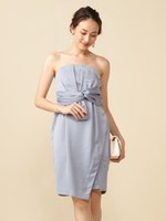 タックリボンベアラップワンピース/ブルー