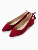 タッセルフラットパンプス/ボルドー