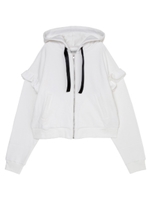 ダブルフリルスウェットパーカー/ホワイト