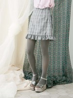 チェックフリルミニスカート/GRY