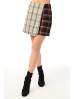 チェック柄コンビミニSK/GRAY