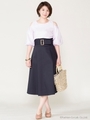 チノミモレ丈フレアスカート/ネイビー