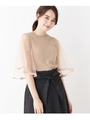 チュールバタフライスリーブニット/ベージュ(052)
