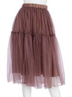 チュールレイヤードスカート/BR