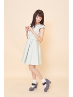 ツイードタックフレアワンピース/ブルー