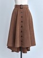 テールカットボリュームスカート/茶