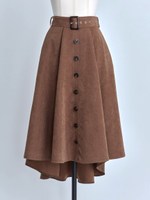 テールカットボリュームスカート/茶