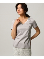 ディオラマスムースVネックカットソー/ライトグレー(011)