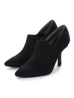 デザインヒールブーティー/ブラックスエード