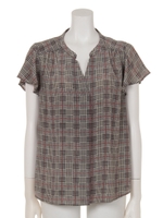 デシングレンチェックスキッパーブラウス/ブラック