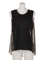 ドットキティノースリーブニット/BG