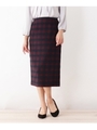 ドビーチェックタイトスカート/ワインレッド(263)