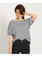 ドルマン袖 ボーダープルオーバー/ネイビー(393)