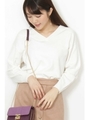 ハイゲージVネックニット/ホワイト(030)