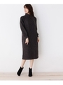 ハイネックスリットワンピ/ブラック(019)