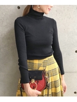 ハイネックリブニット/ブラック(019)