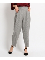 ハウンドトゥースタックパンツ/ボルドー(264)