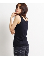 バッククロスラメ天竺タンクトップ/ネイビー(093)