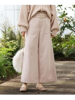 バックルベルトワイドパンツ/ライトベージュ(051)
