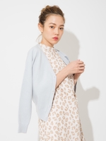 ビジューパーツVネックカーディガン/ブルー