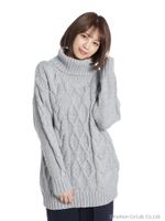 ビッグケーブルニット/ウスハイ