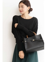 ピュアウール ボリュームスリーブニット/ブラック(010)