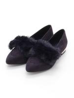 ファー2WAYローファー/紺