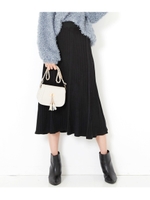 フェイクプリーツニットスカート/ブラック(027)