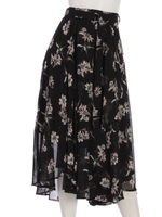 フラワーシフォンアシメヘムフレアsk/ブラック