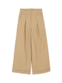 フロントタックワイドパンツ/ライトベージュ