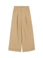 フロントタックワイドパンツ/ライトベージュ