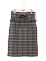 フロントレースアップフリルスカート/ブラックチェック