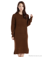 ブークレプチハイニットワンピース/チャ