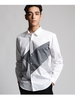 ブロードクロスパッチワークシャツ/ホワイト(501)